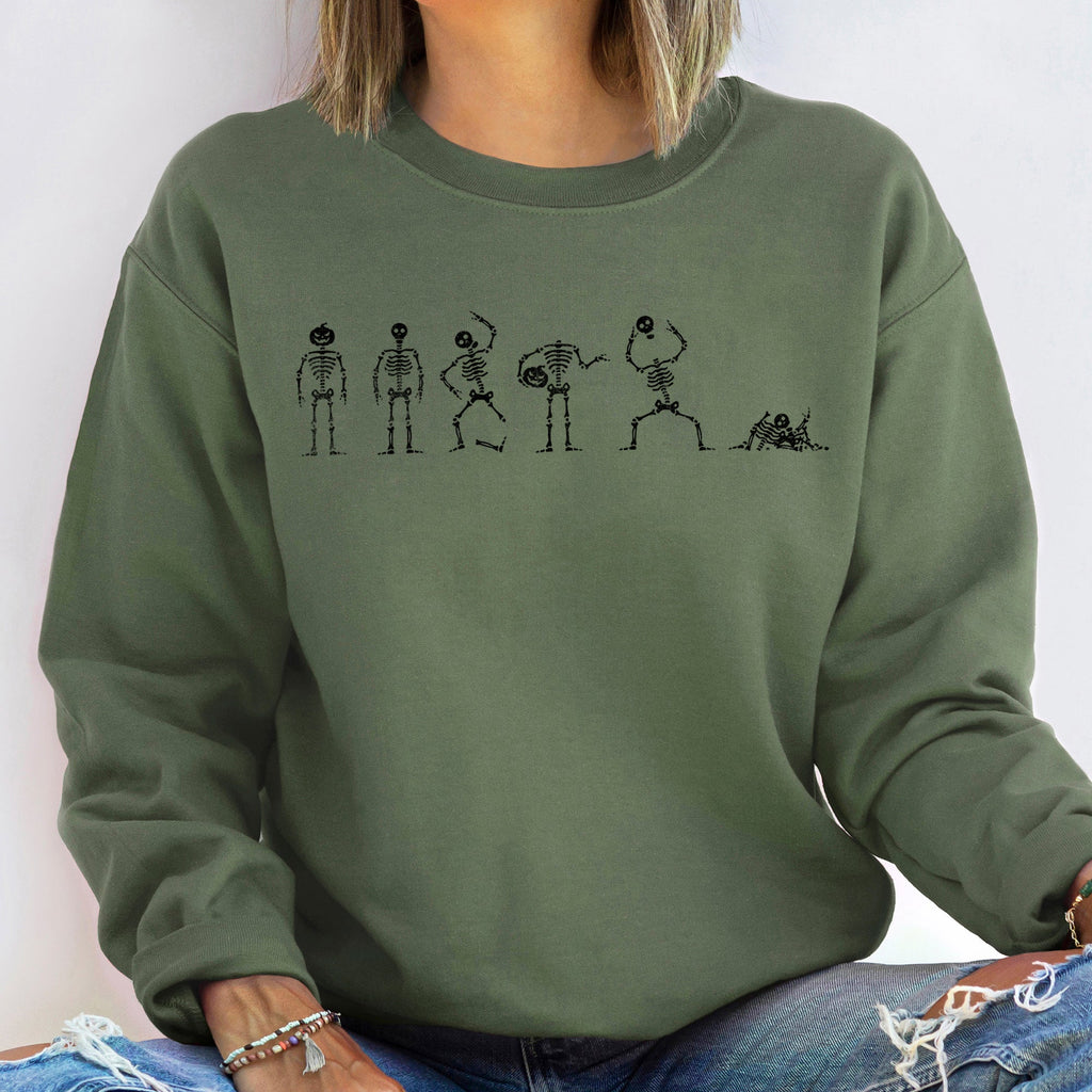 Skeleton Dance Halloween Themed Night Parade Illustration Graphic Artwork Sweatshirt