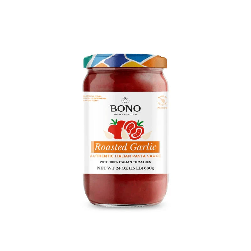 Bono - Roasted Garlic Sauce, 24 Fz (Pack of 6) - Gluten-Free Italian