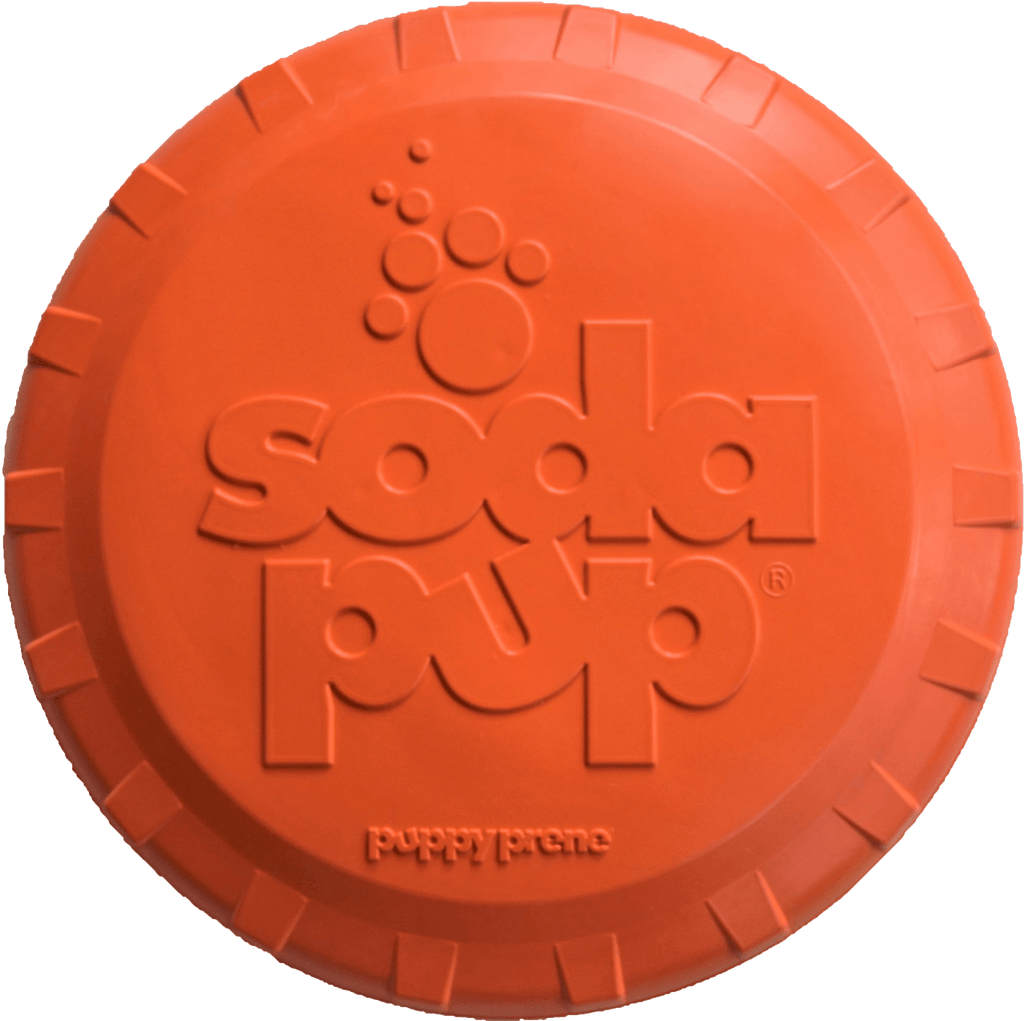 Bottle Top Flyer Rubber Frisbee for Dogs | Orange | Vet Approved | USA Made - PhishStones Products
