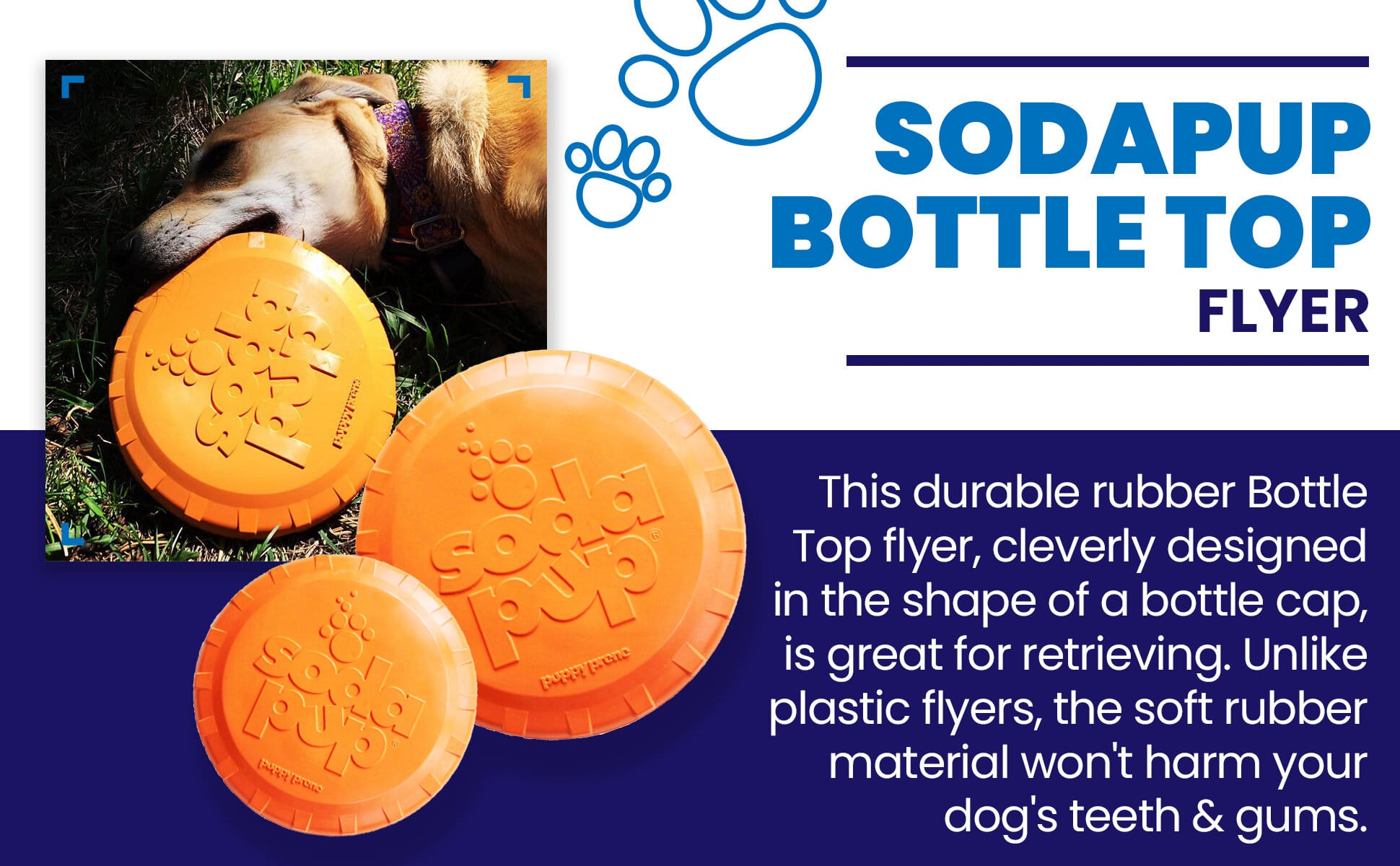 Bottle Top Flyer Rubber Frisbee for Dogs | Orange | Vet Approved | USA Made - PhishStones Products