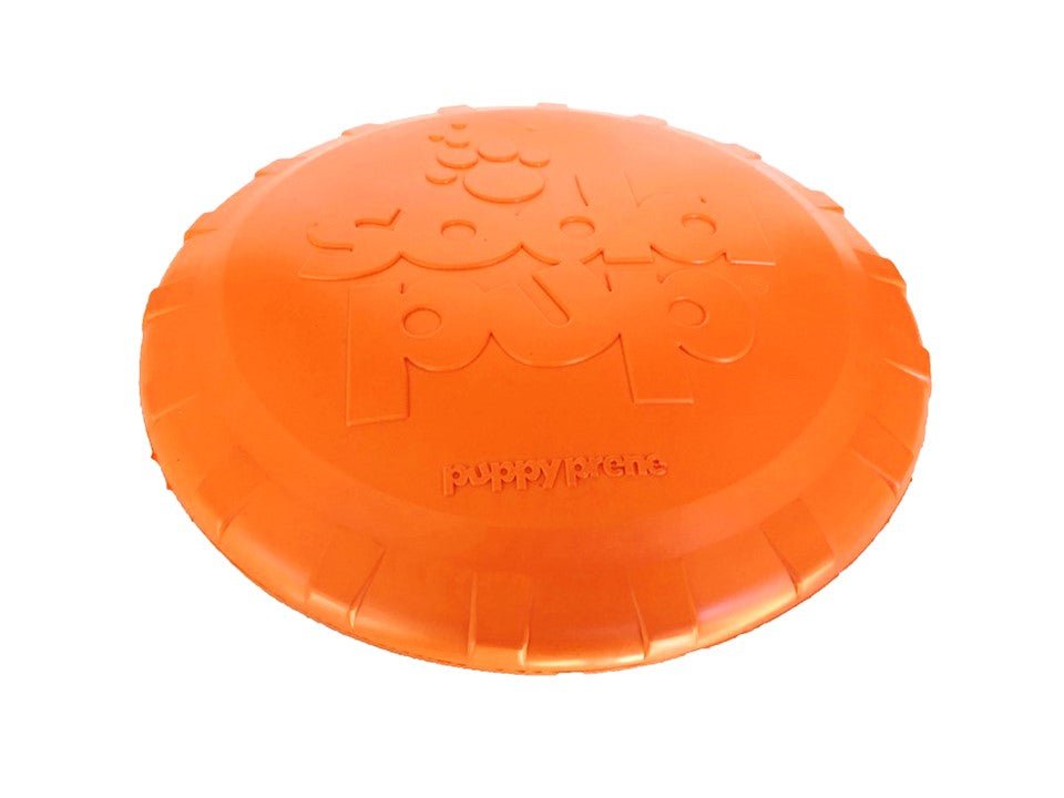 Bottle Top Flyer Rubber Frisbee for Dogs | Orange | Vet Approved | USA Made - PhishStones Products