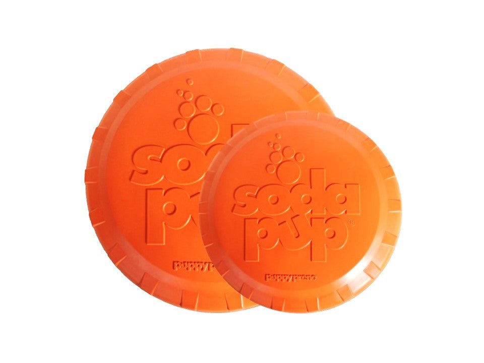 Bottle Top Flyer Rubber Frisbee for Dogs | Orange | Vet Approved | USA Made - PhishStones Products
