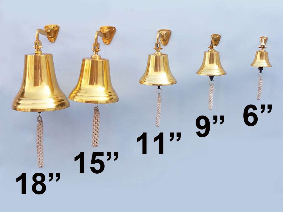 Brass Plated Hanging Ship's Bell 6""