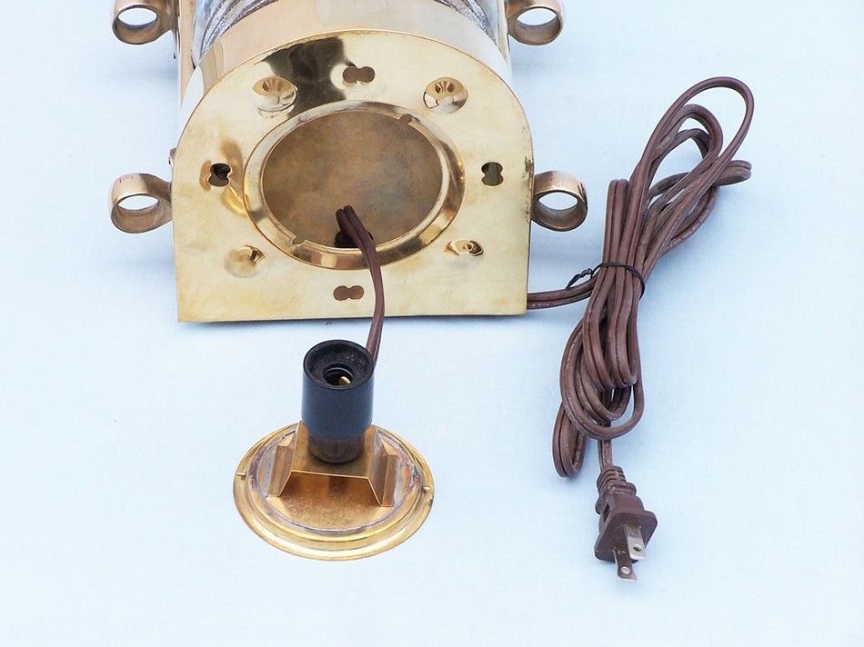 Solid Brass Masthead Electric Lamp 14""