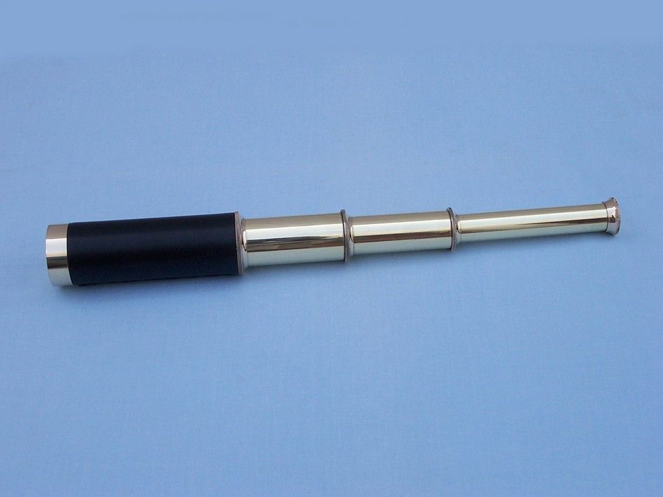Solid Brass with Leather Spyglass 15""
