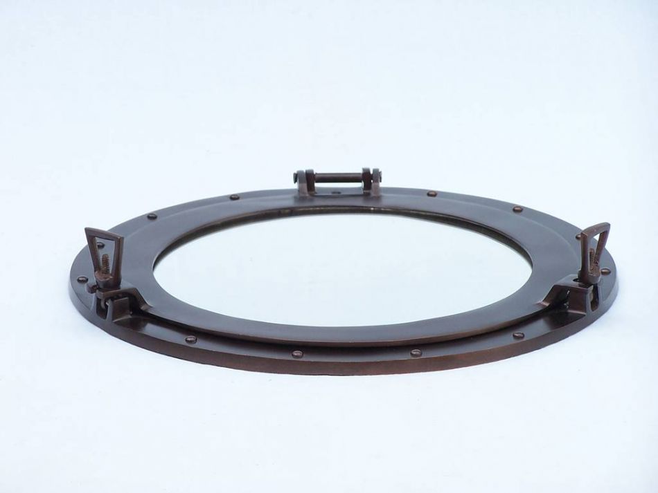 Bronze Deluxe Class Decorative Ship Porthole Mirror 17""
