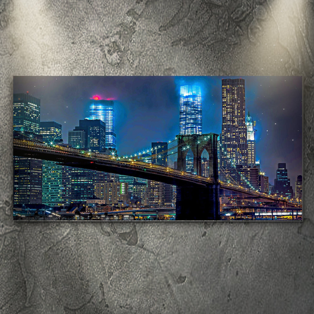 Brooklyn Bridge Night View Canvas Wall Art - PhishStones Products