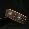 "Aztec" brown dog collar