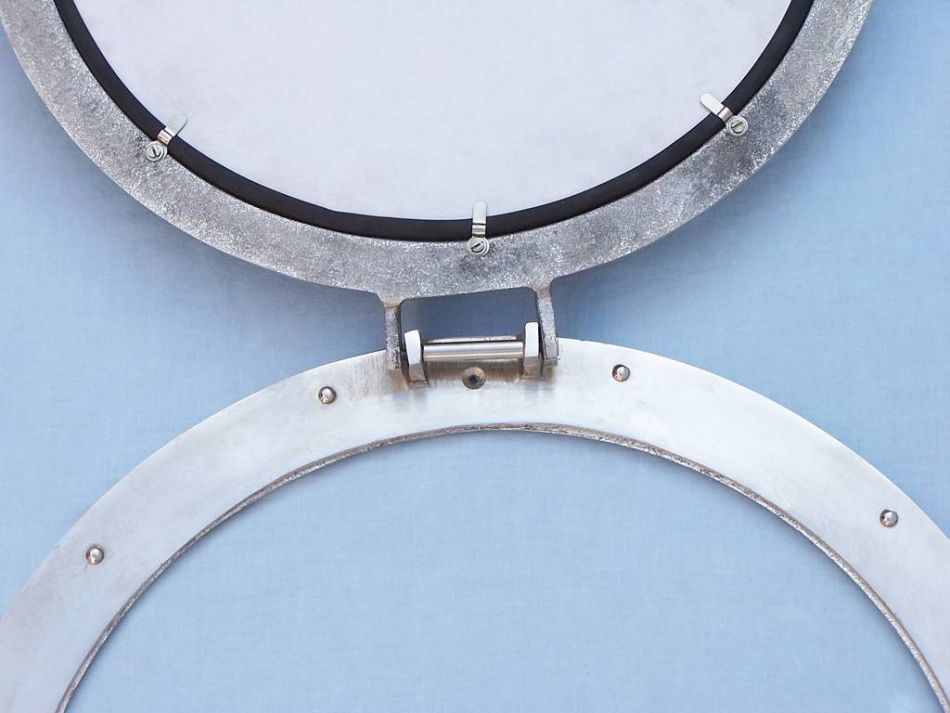 Brushed Nickel Deluxe Class Decorative Ship Porthole Mirror 20""