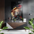 Red Nails Burning Dollar Bills Brushed Aluminium Dibond Wall Art