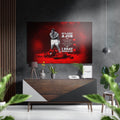 Crimson Ring Standing Boxer Brushed Aluminium Dibond Wall Art
