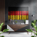 German Flag on Wood Planks Brushed Aluminium Dibond Wall Art