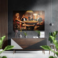 Vintage Poker Table Lounge Scene Brushed Aluminium Dibond Wall Art