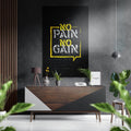 Yellow Outline Stencil Brick Quote Brushed Aluminium Dibond Wall Art