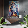 Pineapple Crown Confetti Splash Brushed Aluminium Dibond Wall Art