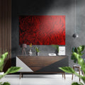 Red Embossed Roses Relief Brushed Aluminium Dibond Wall Art