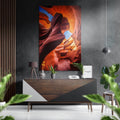 Orange Slot Canyon Sky View Brushed Aluminium Dibond Wall Art