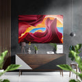 Crimson Canyon Sandstone Waves Brushed Aluminium Dibond Wall Art