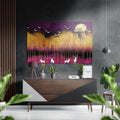White Deer Purple Drip Moon Brushed Aluminium Dibond Wall Art