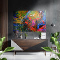 Impasto Rainbow Paint Strokes Brushed Aluminium Dibond Wall Art