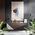Navy Blob Gold Line Loops Abstract Brushed Aluminium Dibond Wall Art