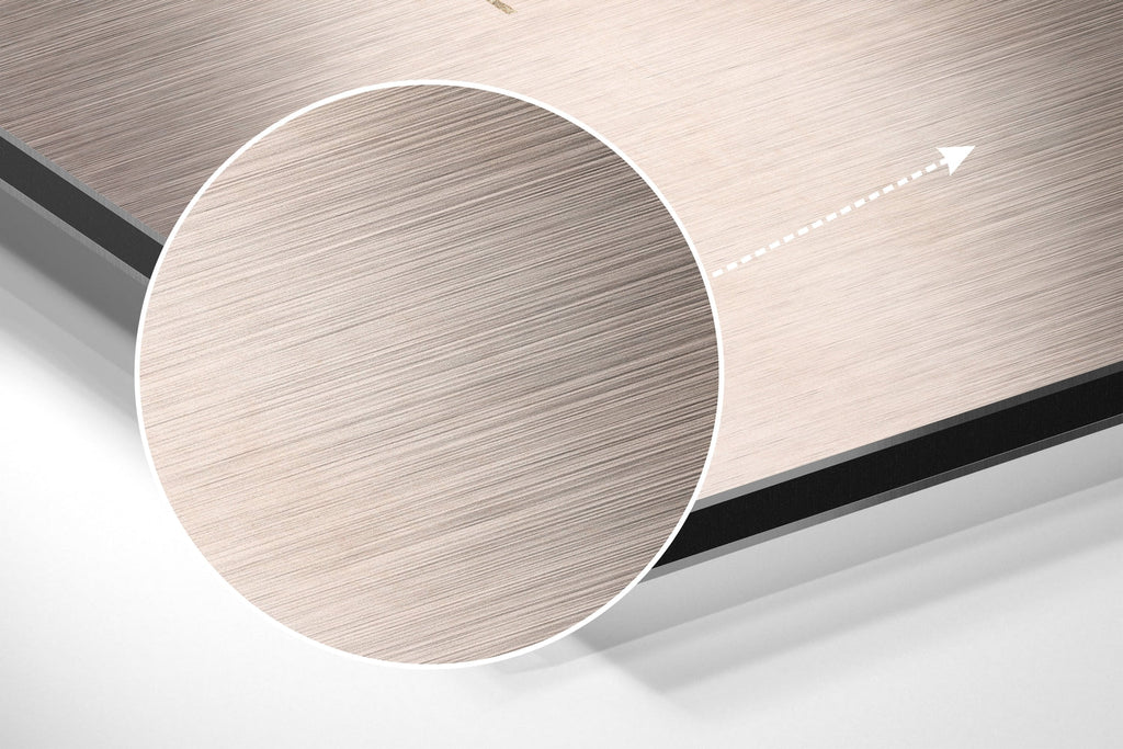 Navy Blob Gold Line Loops Abstract Brushed Aluminium Dibond Wall Art