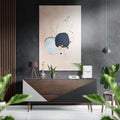 Navy and Mint Blobs on Blush Brushed Aluminium Dibond Wall Art