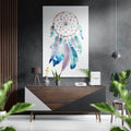 Turquoise Watercolor Dream Catcher Brushed Aluminium Dibond Wall Art
