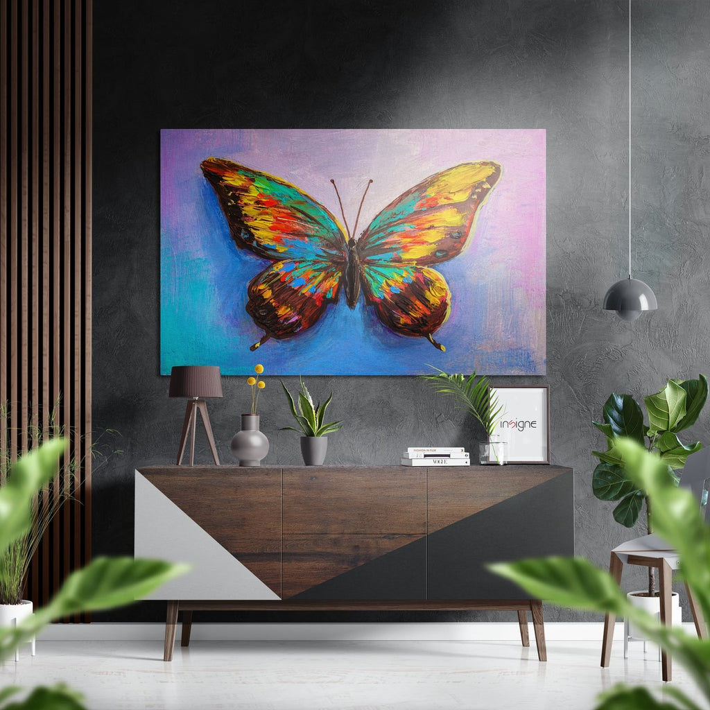 Rainbow Butterfly Palette Brushed Aluminium Dibond Wall Art