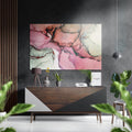 Blush Pink Sage Watercolor Brushed Aluminium Dibond Wall Art