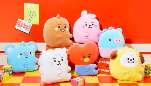 BTS x BT21 Official Baby Jelly Candy Flat Cushion
