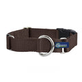 5/8″ and 1″ Brown Nylon Buckle Martingale Dog Collar