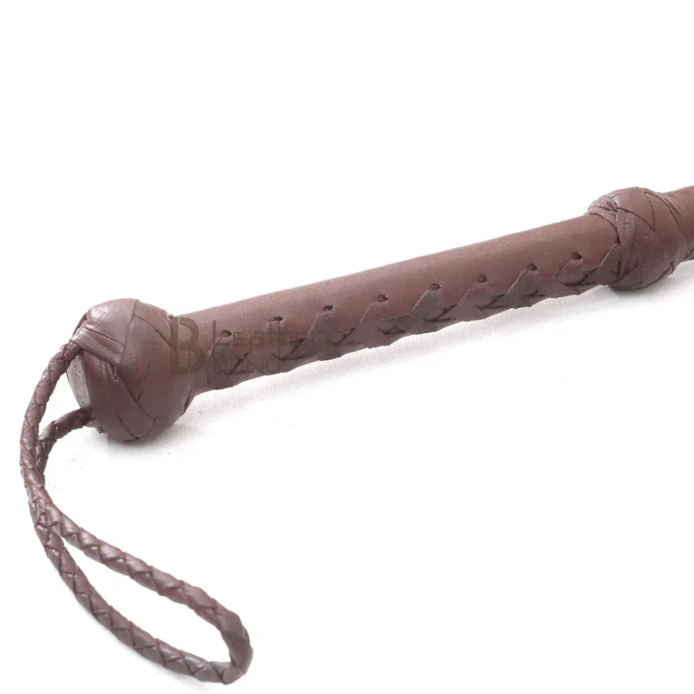 Indiana Jones Style 6ft–12ft Dark Brown Leather Bullwhip – 8 Plait Rope Core, Handmade Cowhide by Leather Bond