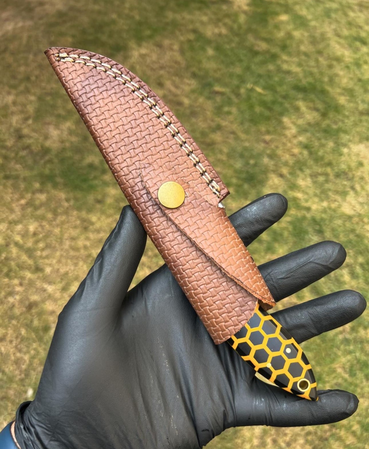 Bumpy Johnson - Mahogany - Damascus knife - 10 inches - PhishStones Products