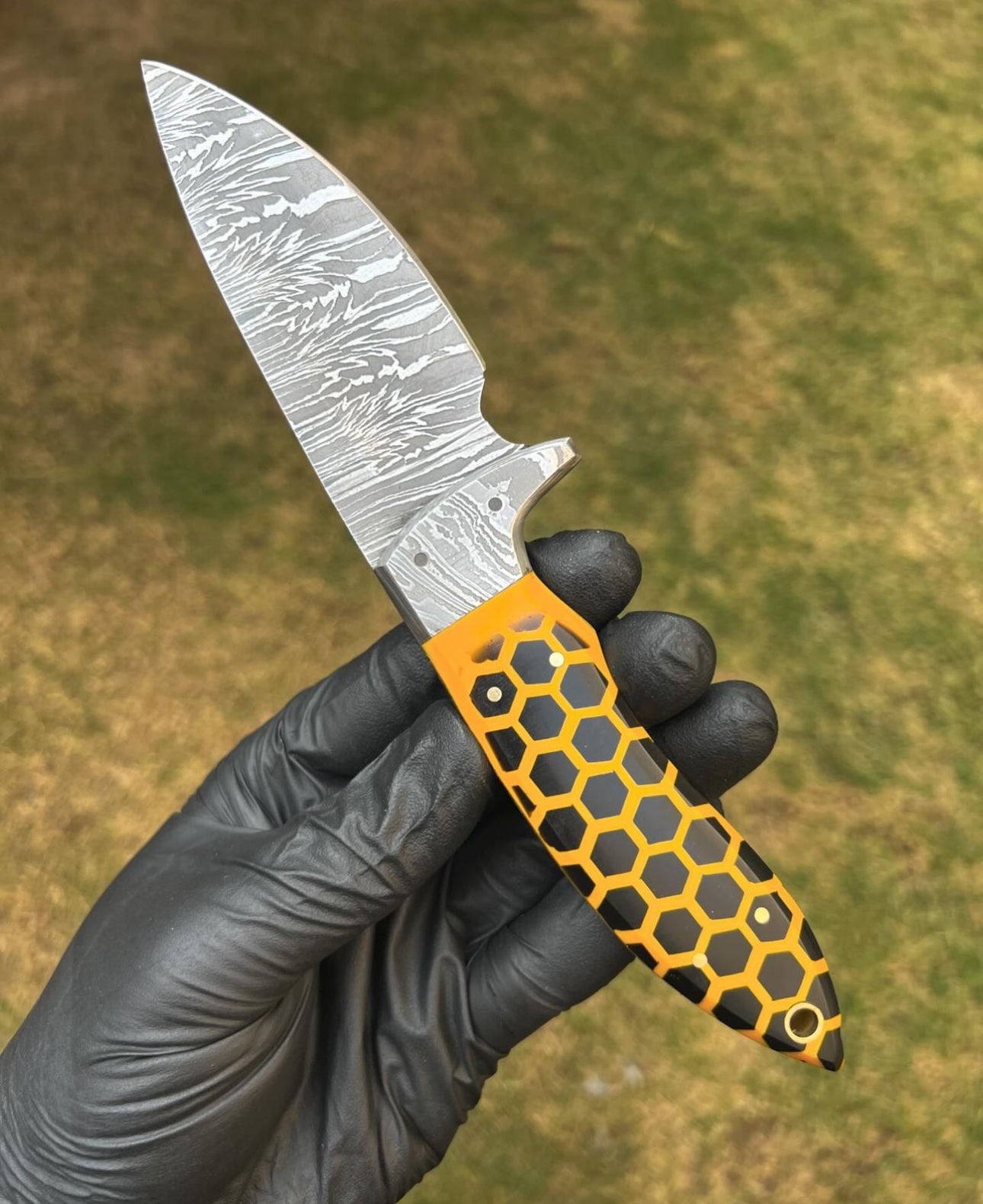 Bumpy Johnson - Mahogany - Damascus knife - 10 inches - PhishStones Products