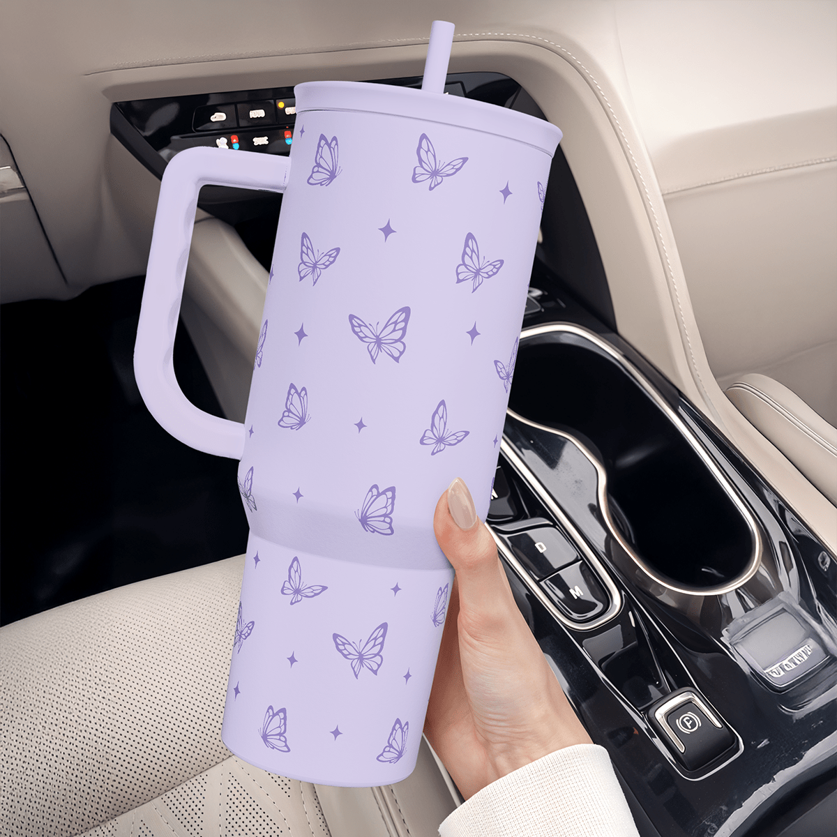 Butterfly Gifts for Women, Butterfly Tumbler with Handle, Stainless Steel Insulated Coffee Travel Mug Cup, Gifts for Women Girls on Birthday Christmas, 40oz - PhishStones Products