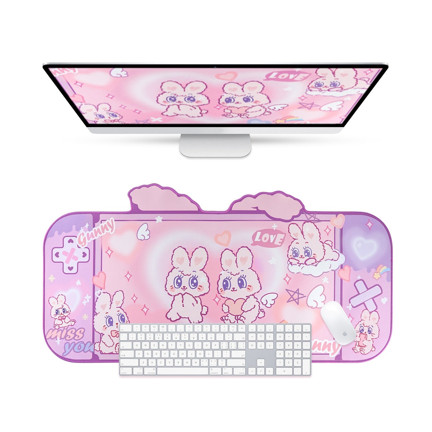 Original Fluffy Rabbit Oversized Mouse Pad Special-shaped Large Table Mat