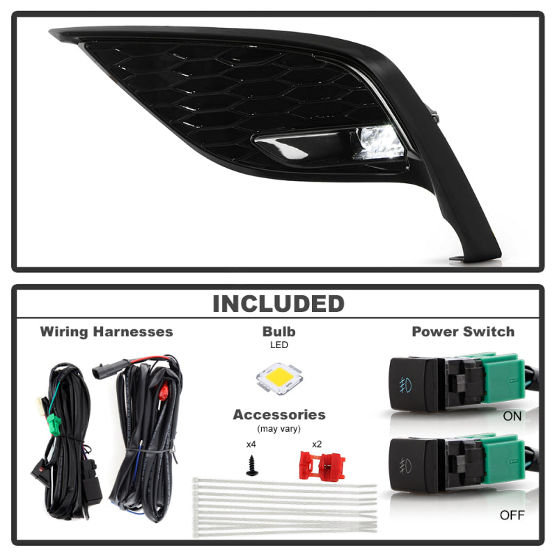 SPYDER 21-23 Toyota Camry SE/XSE OEM Style LED Fog Lights - w/OEM Switch - Clear 9052217