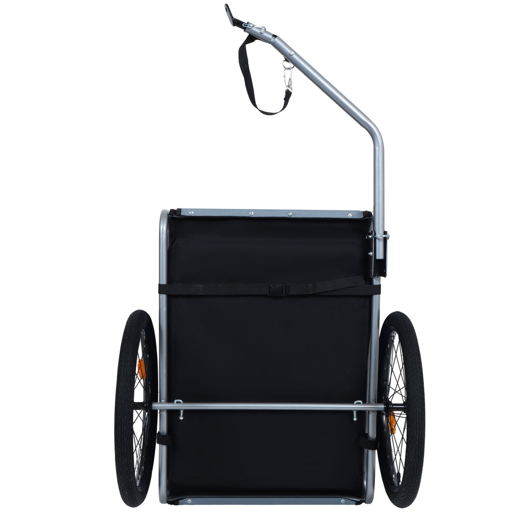 Large Folding Bike Trailer for Dogs – 66LB Capacity All-Terrain Pet Carrier, Durable Steel Frame for Cycling, Jogging, Camping & Outdoor Adventures, Blue-Gray