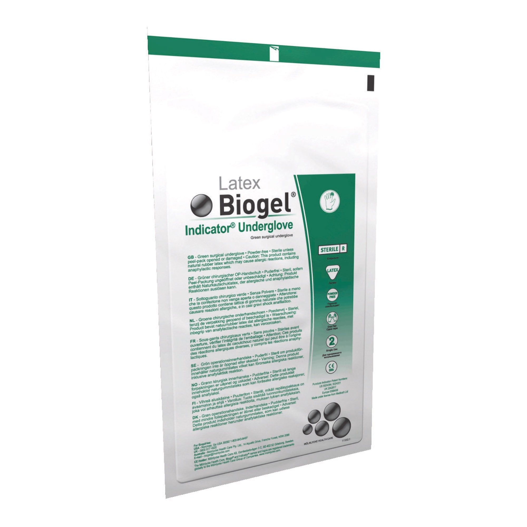 Biogel® Indicator™ Latex Surgical Underglove, Size 7.5, Green 31275