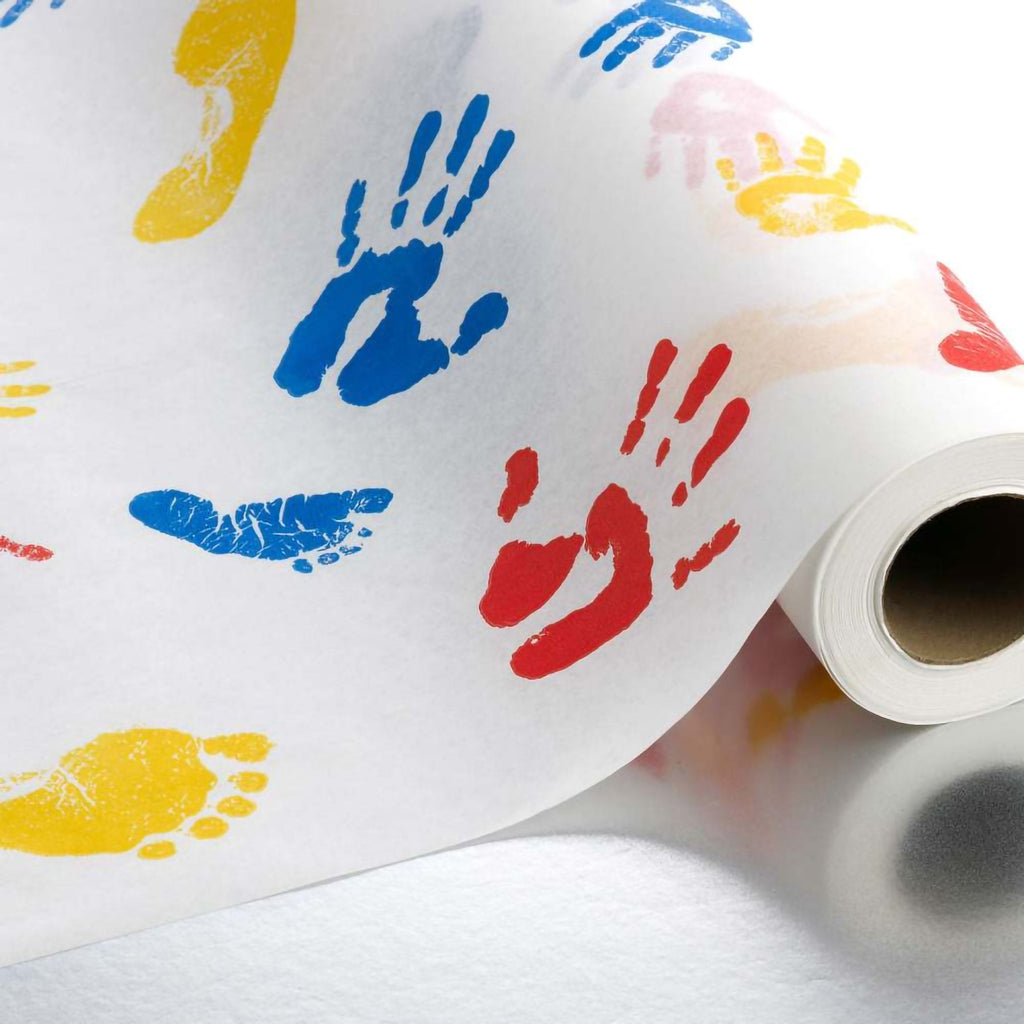Tiny Tracks™ Crepe Table Paper, 18 Inch x 125 Foot, White 37238
