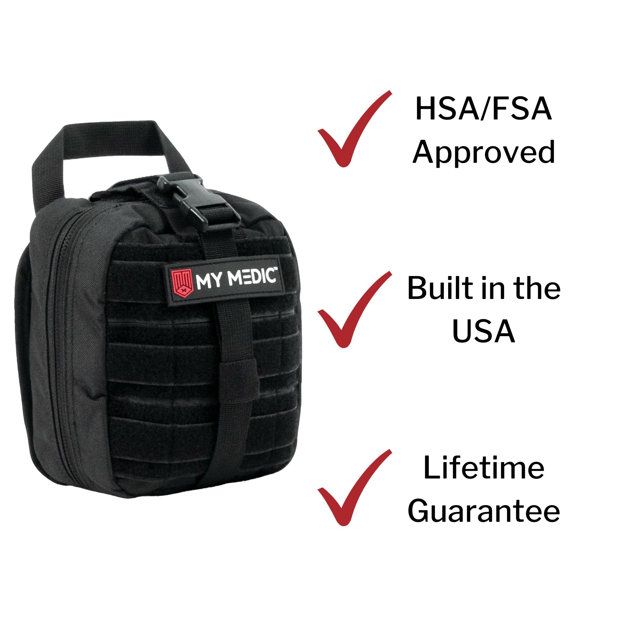 My Medic MYFAK Pro First Aid Kit, Trauma & Medical Supplies for Survival, Black MM-KIT-U-MED-BLK-PRO-V2