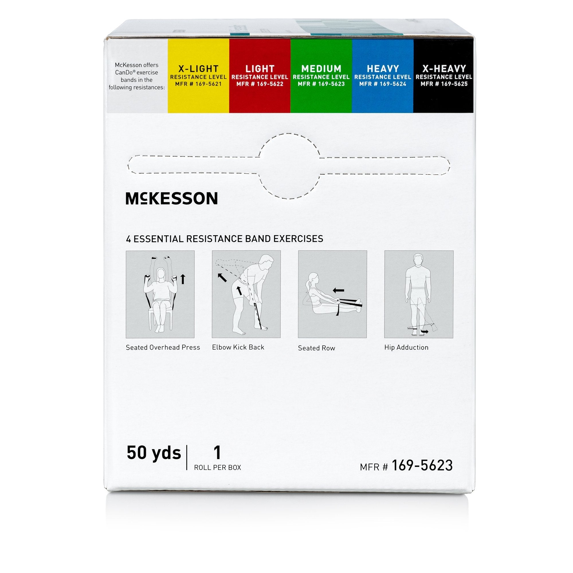 McKesson CanDo® Exercise Medium Resistance Band, Green, 5 Inch x 50 Yard 169-5623
