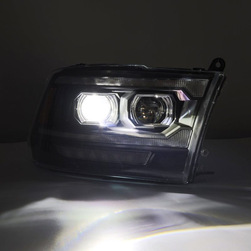 AlphaRex 09-18 Ram 2500 LUXX LED Proj Headlight Plank Style Alpha Blk w/Activ Light/Seq Signal/DRL 880560 *Discontinued