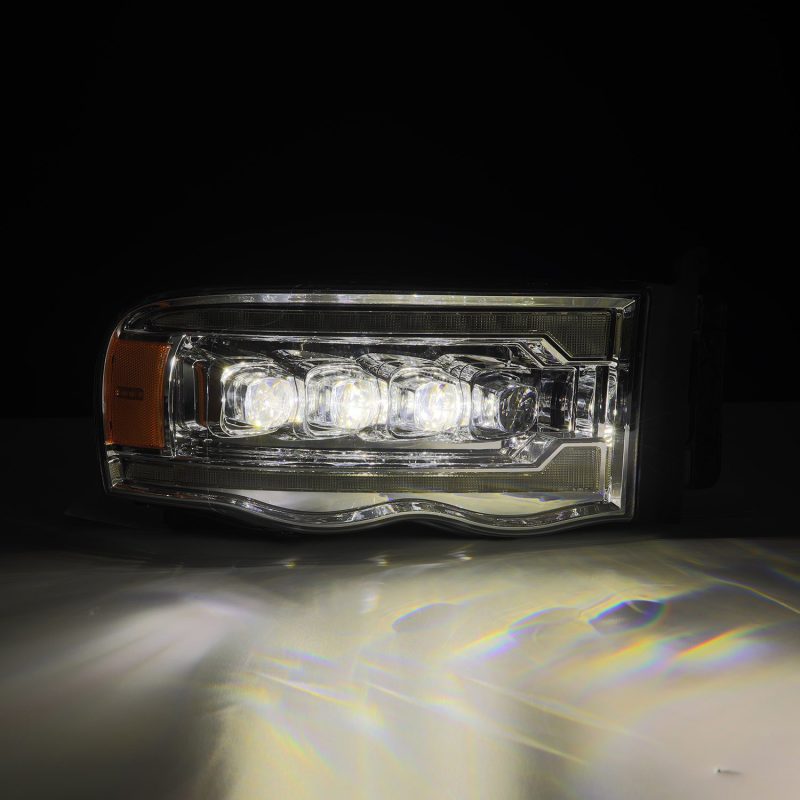 AlphaRex 02-05 Dodge Ram 1500 NOVA LED Proj Headlights Plank Style Chrome w/Activ Light/Seq Signal 880565 *Discontinued