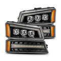 AlphaRex 03-06 Chevy Silverado 1500/2500HD/3500HD/Avalanche Black NOVA LED Proj Headlights 880256 *Discontinued