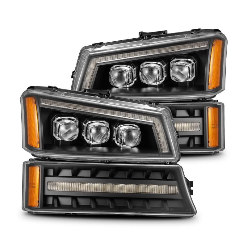 AlphaRex 03-06 Chevy Silverado 1500/2500HD/3500HD/Avalanche Black NOVA LED Proj Headlights 880256 *Discontinued