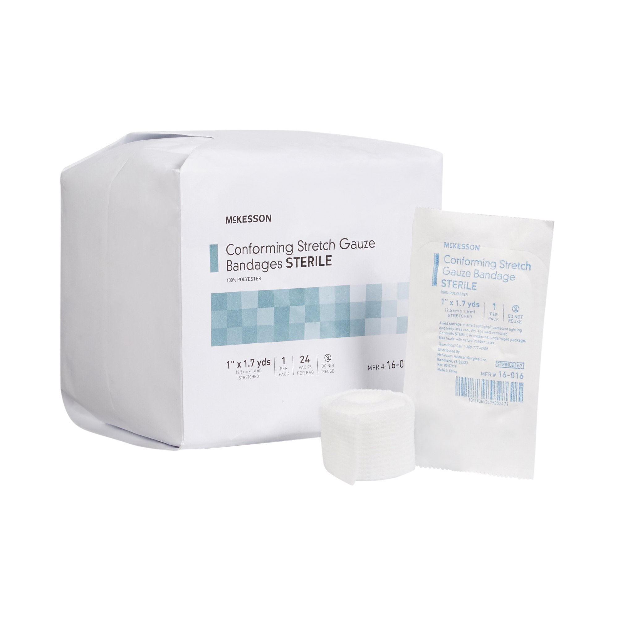 McKesson Sterile Conforming Bandage, 1 Inch x 1-7/10 Yard 16-016