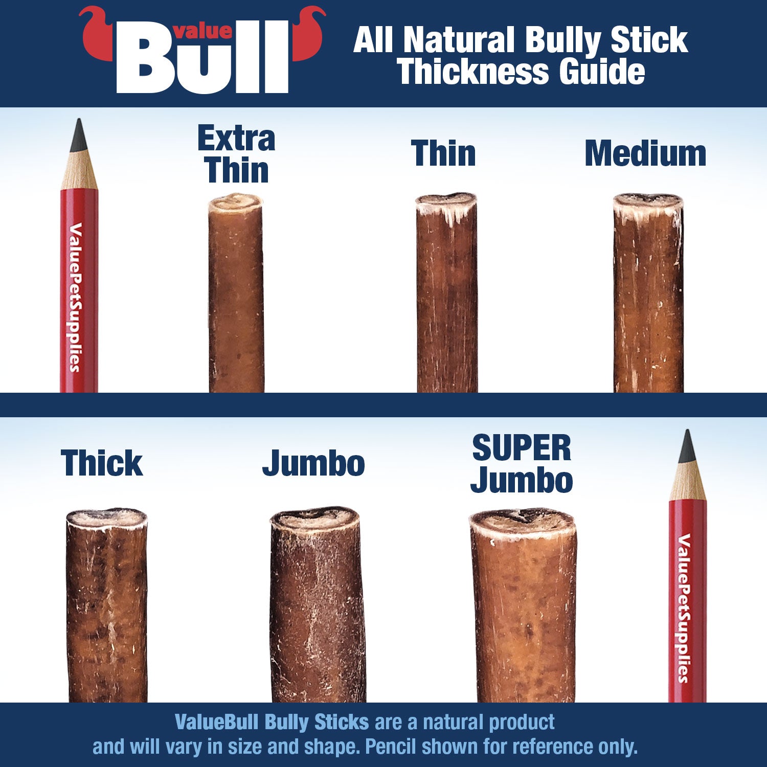 ValueBull USA Bully Sticks for Large Dogs, Jumbo 6 Inch, 10 Count