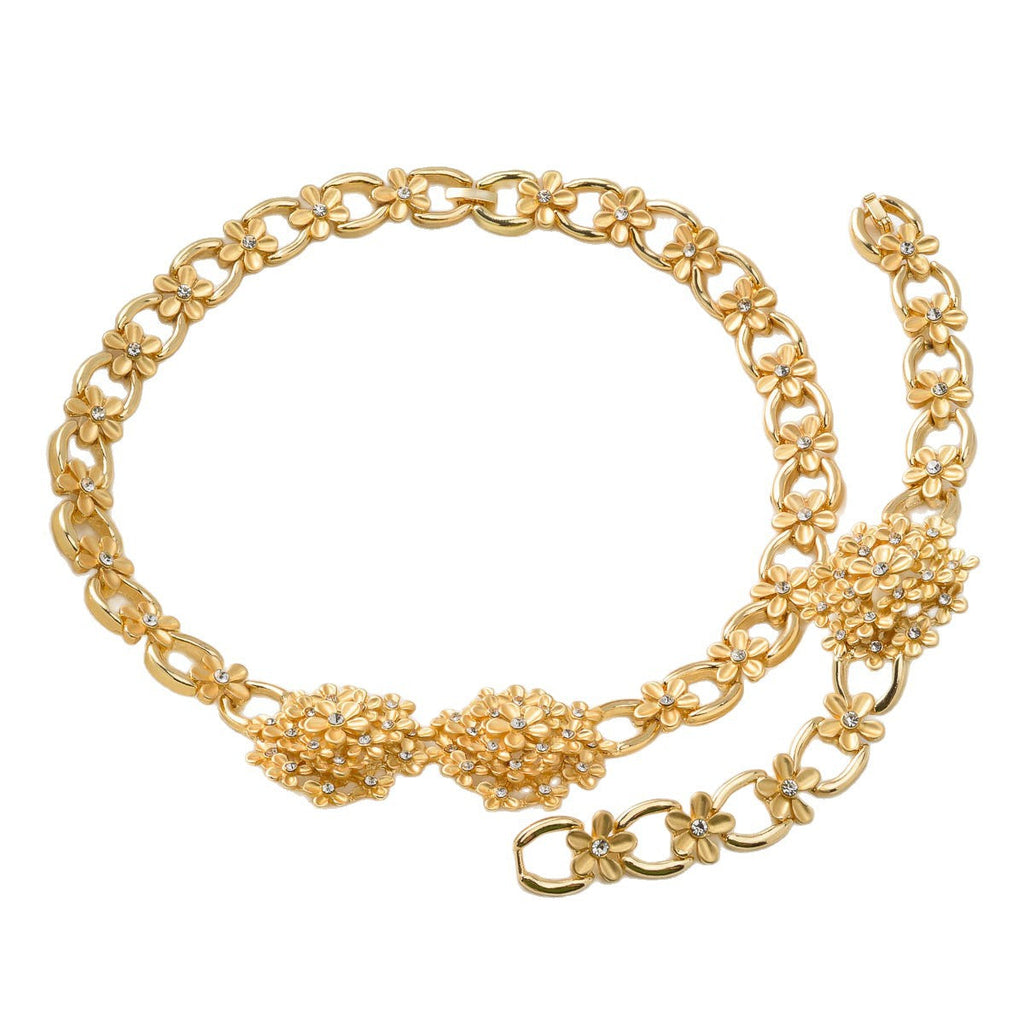 European And American Trendy Floral Jewelry Adorned With Diamonds